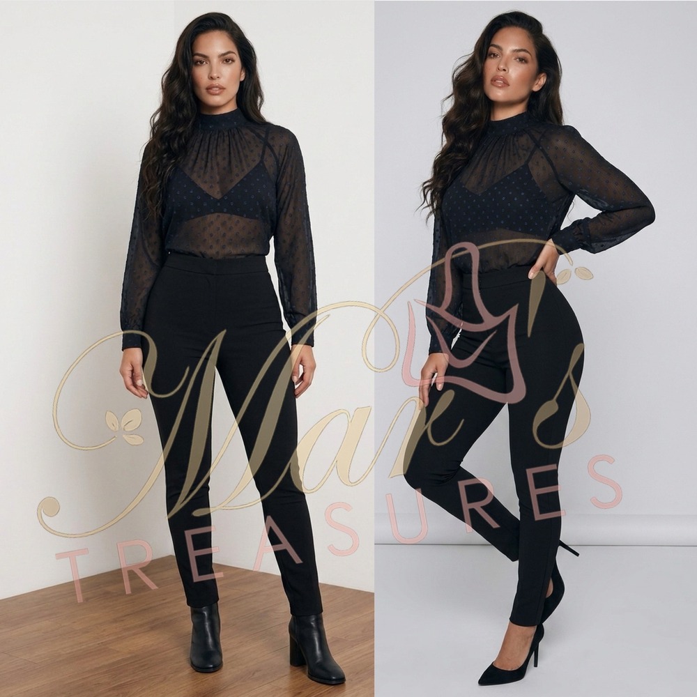 &OtherStories Sheer Black Mock Neck Top